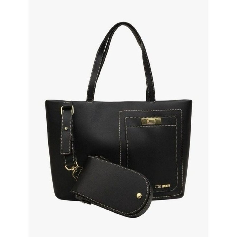 NWT Steve Madden Black Bizumi 3-Piece Tote Crossbody and Phone Bag